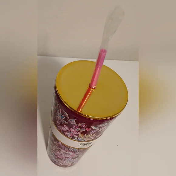 NWT Lilly Pulitzer Floral Tumbler With Straw - Picture 6 of 12